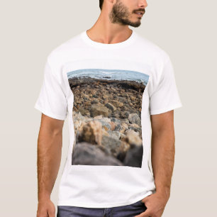 Ondina Shoreline: Rugged Coastal Stone Landscape T-Shirt