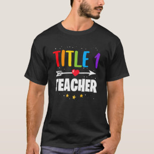 One 1 Teacher Back To School Kindergarten Pre Kind T-Shirt