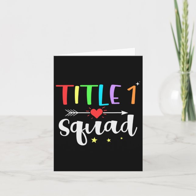 One 1 Teacher Squad Cute Back To School  Card (Front)