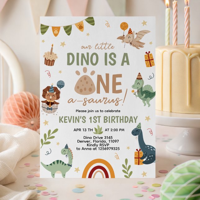 ONE-a-saurus Dino 1st Birthday Invite (Creator Uploaded)