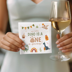 ONE-a-saurus Dino 1st Birthday Party Napkins