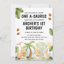One A-Saurus Dinosaur Birthday 