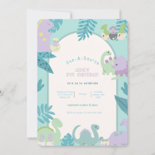 One-A-Saurus Dinosaur Birthday  Invitation