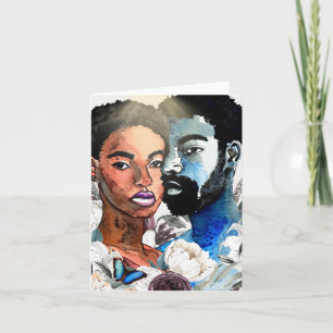 One: African American Black Couple Blank Notecards
