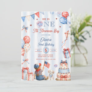 One All American Boy 1st Birthday Invitation