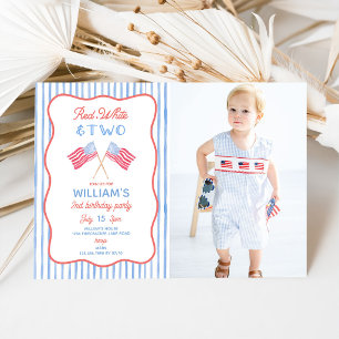 One All American Boy 2nd Birthday Photo Invitation