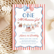 One All American Girl Patriotic 1st Birthday