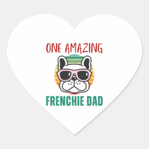 One Amazing Frenchie Dad Heart Sticker