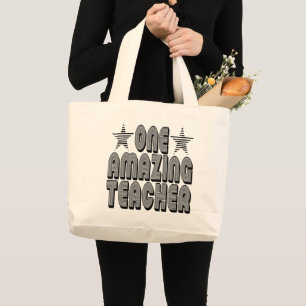 ONE AMAZING TEACHER. LARGE TOTE BAG