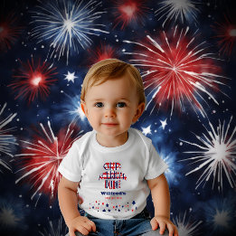 One American Dude 4 July Red White Blue Birthday Baby T-Shirt
