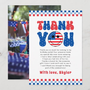 One American Dude 4th Of July First Birthday Thank You Card