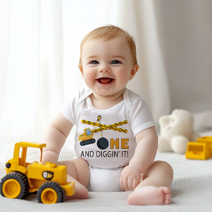 One and Diggin’ It Construction Birthday Baby Body