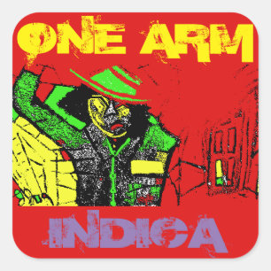 ONE ARM INDICA SQUARE STICKER