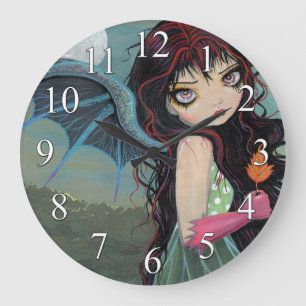 One Autumn Leaf Gothic Fairy Vampire Clock