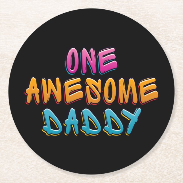 One Awesome Daddy Graffiti Typography | Coaster (Front)