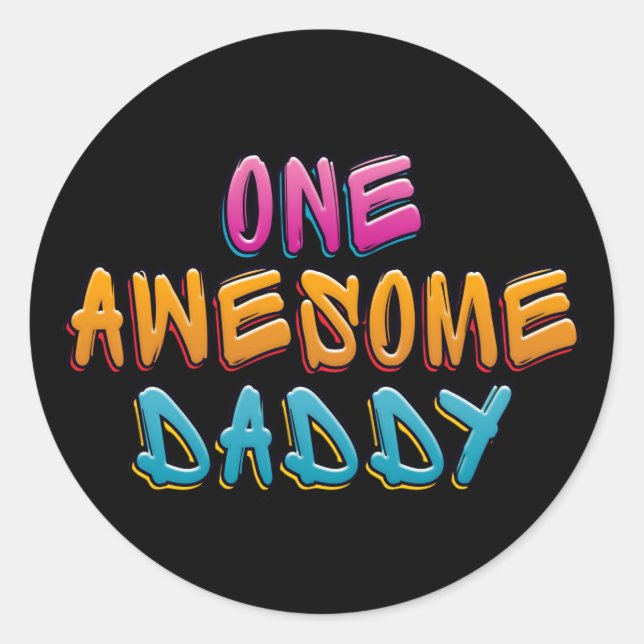 One Awesome Daddy Graffiti Typography | Sticker (Front)