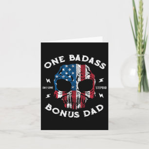 One Awesome Stepdad Bonus Dad Fathers Day Us Flag  Card