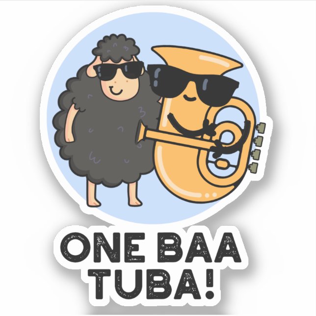 One Baa Tuba Funny Music Sheep Pun  (Front)