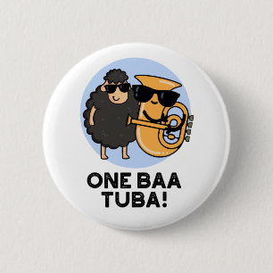 One Baa Tuba Funny Music Sheep Pun  2 Inch Round Button