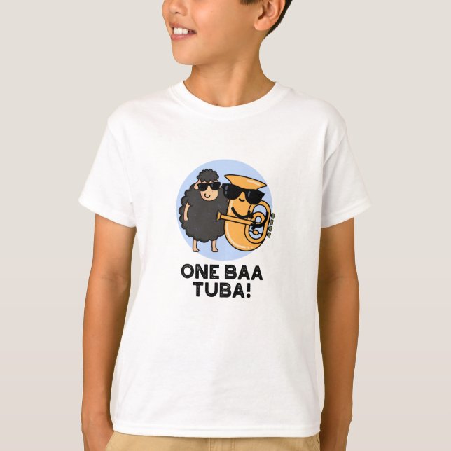 One Baa Tuba Funny Music Sheep Pun  T-Shirt (Front)