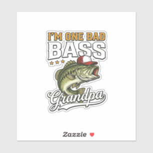 One Bad Bass Grandpa Fishing Vintage Vector Design