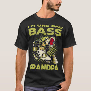 One Bad Bass Grandpa Vintage Fishing Fish Fisherma T-Shirt