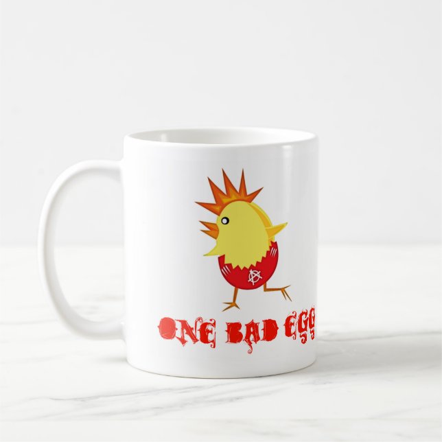 One Bad Egg Punk Rock Easter Chick Coffee Mug (Left)