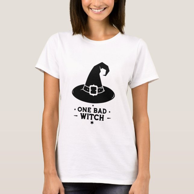 One Bad Witch Halloween T-Shirt (Front)