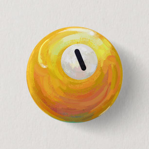 One Ball 1 Inch Round Button