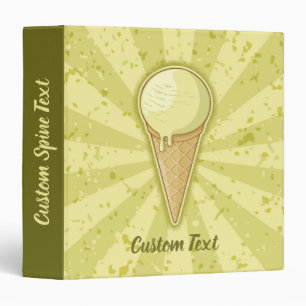 One Ball Ice Cream Cone 3 Ring Binder