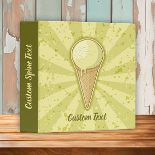 One Ball Ice Cream Cone 3 Ring Binder