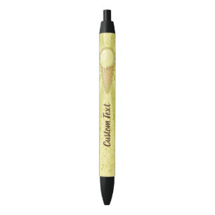 One Ball Ice Cream Cone Black Ink Pen