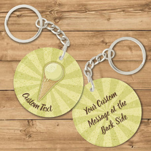 One Ball Ice Cream Cone Keychain