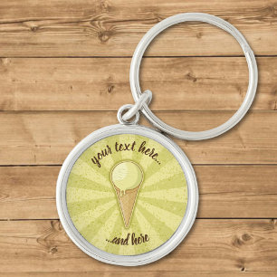 One Ball Ice Cream Cone Keychain
