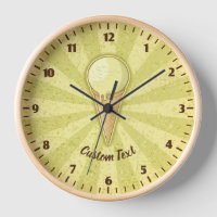 One Ball Ice Cream Cone Large Clock