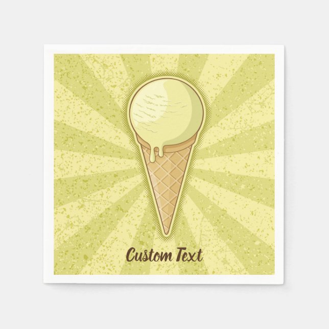 One Ball Ice Cream Cone Napkin (Front)