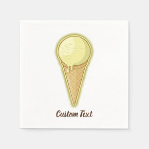 One Ball Ice Cream Cone Napkin