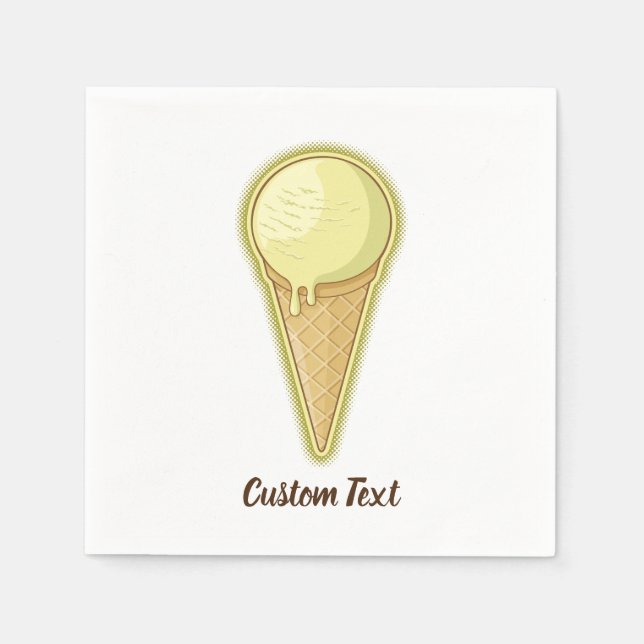 One Ball Ice Cream Cone Napkin (Front)