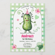 One Big Dill Pickle First Birthday Pink