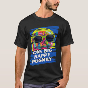 One Big Happy Pugmily Pug Humor Dutch Bulldog Dog T-Shirt