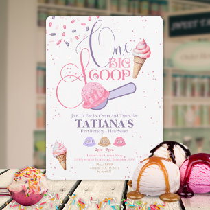 ONE Big Scoop First Birthday Invitation