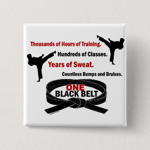 ONE Black Belt 1 KARATE T-SHIRTS & APPAREL 2 Inch Square Button
