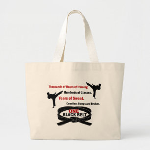 ONE Black Belt 1 KARATE T-SHIRTS & APPAREL Large Tote Bag