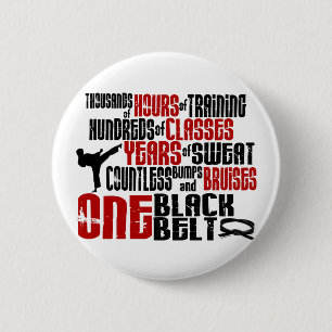 ONE Black Belt 2 KARATE T-SHIRTS & APPAREL 2 Inch Round Button