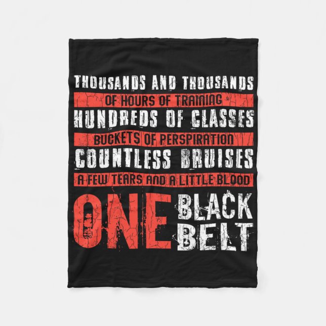 One Black Belt Funny Martial Arts Karate Taekwondo Fleece Blanket (Front)