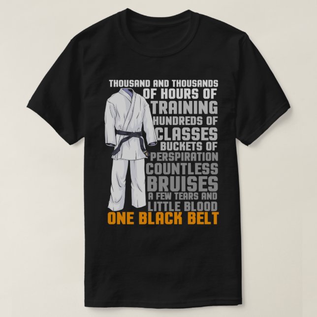 One Black Belt Martial Arts Trainer Student Coach  T-Shirt (Design Front)