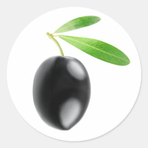 One black olive classic round sticker