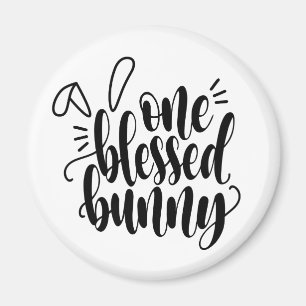 One Blessed Bunny Easter Calligraphy   Magnet