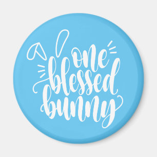 One Blessed Bunny Easter Calligraphy   Magnet