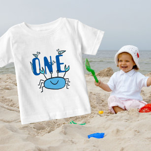 One Blue Crab Sea Animals 1st Birthday Baby T-Shirt